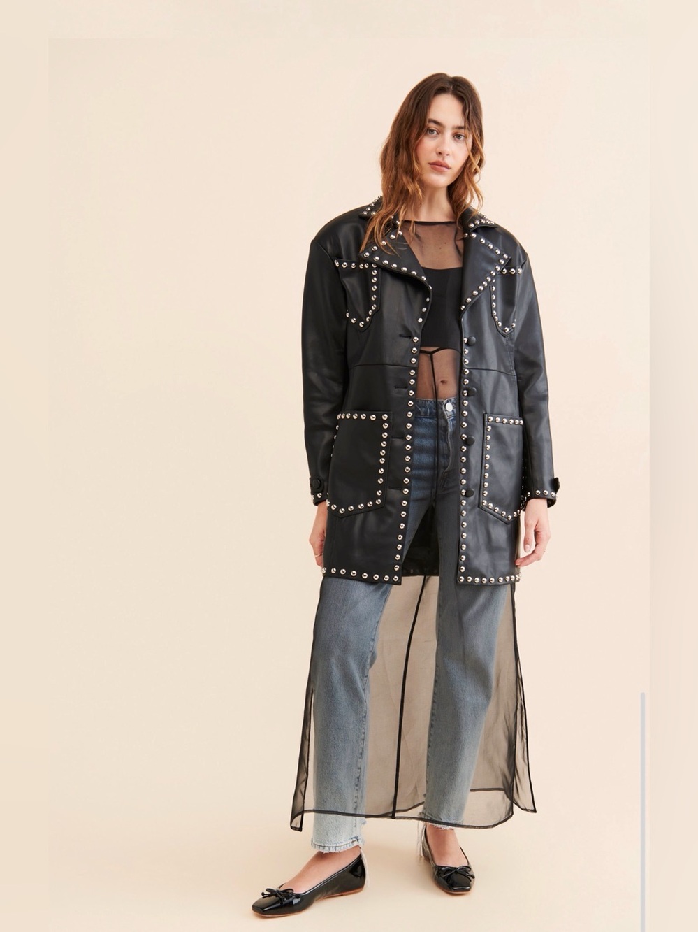 Free People x Colin Locascio Studded Bernie Coat